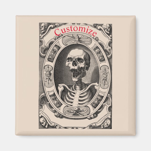 Íman Espessa do Crânio Humano Spooky_Cove (Frente)