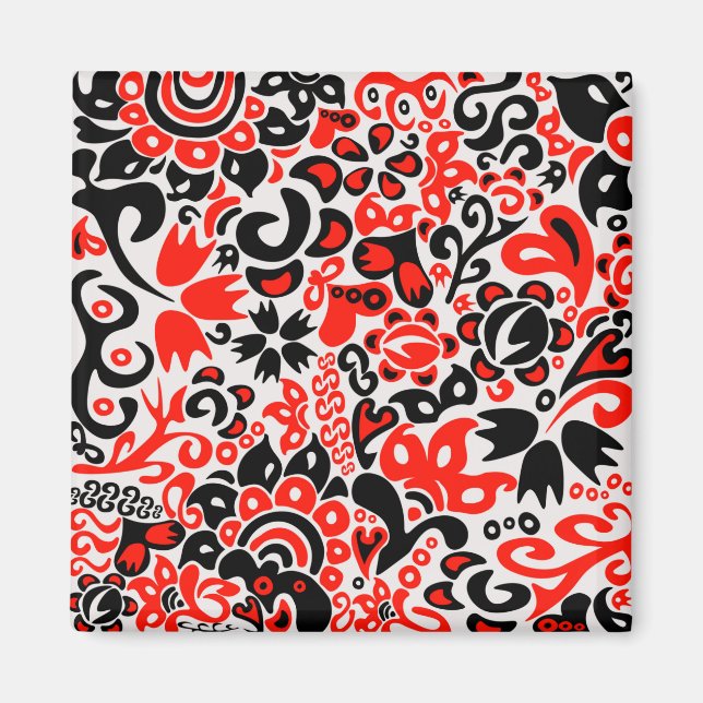 Íman Espetáculo floral de arte popular ucraniana (Frente)