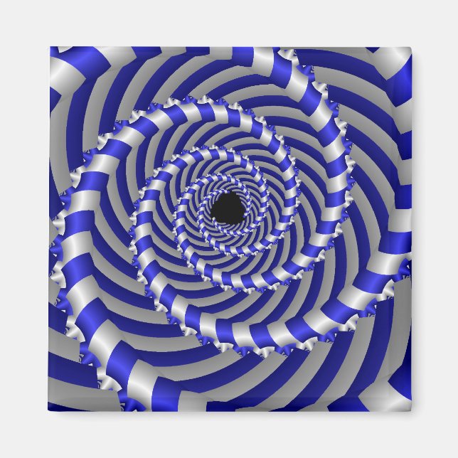 Íman espiral branco e azul hipnótico (Frente)
