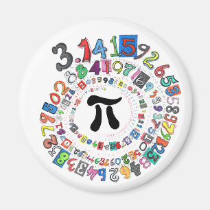 Íman Espiral colorida do Pi calculado