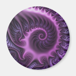 Íman Espiral De Arte Fractal, Rosa Legal, Viva Abstrato