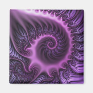 Íman Espiral De Arte Fractal, Roxal, Rosa-Legal, vívida