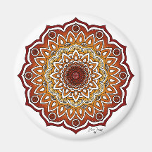 Espiral Laranja e Castanho e Mandala Floral