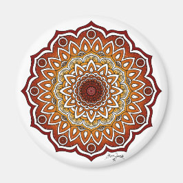 Íman Espiral Laranja e Castanho e Mandala Floral