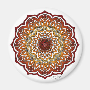 Íman Espiral Laranja e Castanho e Mandala Floral