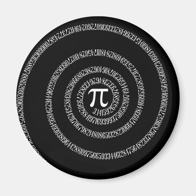 Íman Espiral para a tipografia de Pi em preto (Frente)