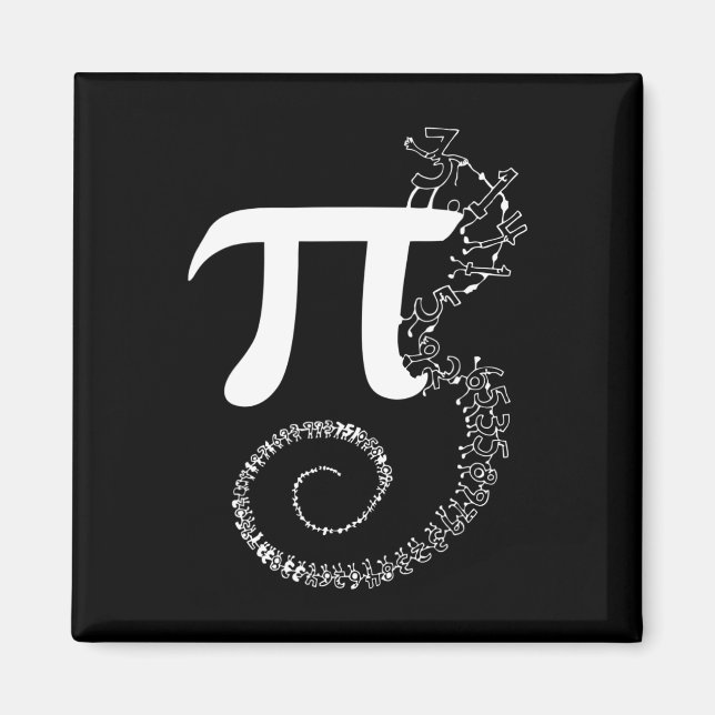 Íman Espiral Pi Math Funny Pi Dia 3.14 Equação Matemáti (Frente)