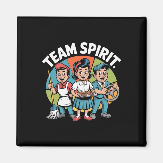 Íman Espírito de Equipe De Volta à Escola Retro Cultura (Frente)