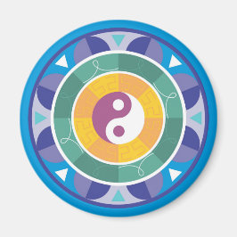 Íman Espiritual Mandala Rainbow Cores Chineses Yin Yang