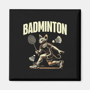 Íman Esporte Badminton Cat Entusiasta Feline Kitten