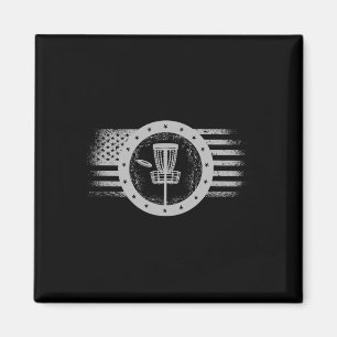 Íman Esporte Radical de Disc Golf EUA Bandeira Grunge -