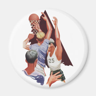 Íman Esportes Antigos, Jogadores de Basquete em um Jogo