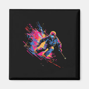 Íman Esportes de Inverno Alpino Pintura Salpico Esquiad