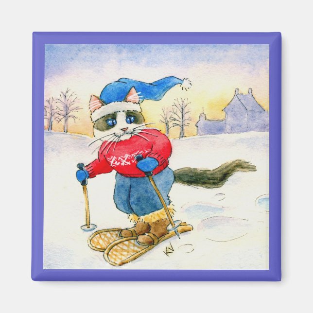 Íman Esportes de inverno com sapato de neve bonito (Frente)