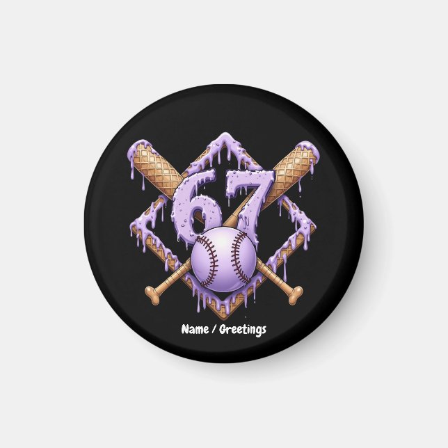 Íman Esportes Retro Engraçados Com Memória De Baseball  (Frente)