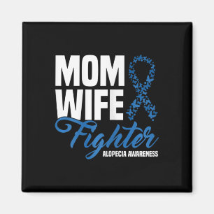 Íman Esposa Combatendo Fita Azul Alopecia Consciência