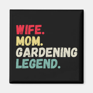 Íman Esposa Mãe jardinando lenda retro plantas engraçad