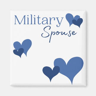 Íman Esposa Militar - Magneta Azul do Coração