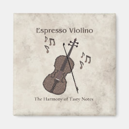 Íman Espresso Violino-Violino criado com grãos de café-