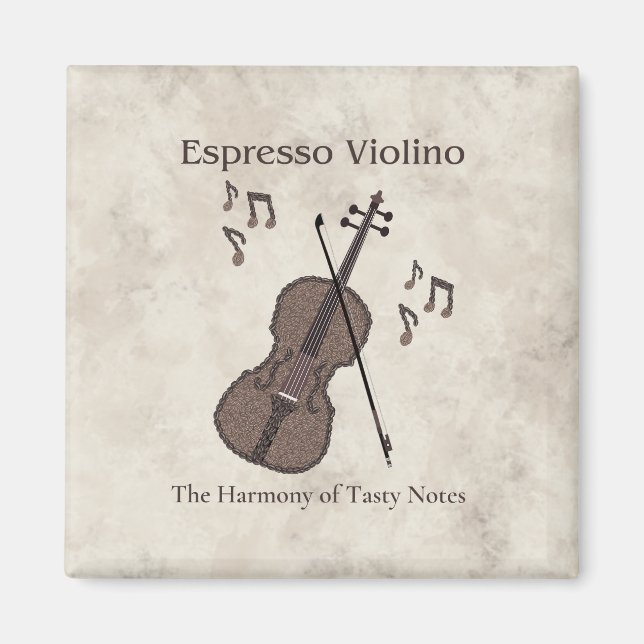 Íman Espresso Violino-Violino criado com grãos de café- (Frente)