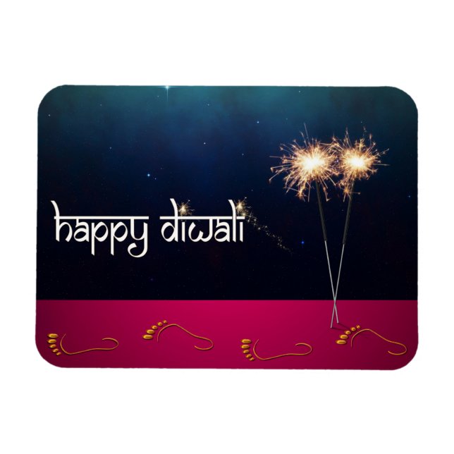 Íman Espumante feliz diwali - ímã flexível (Horizontal)