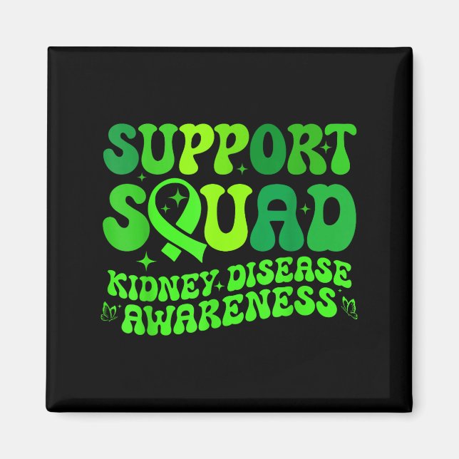 Íman Esquadra de apoio laço verde da doença renal pkdSu (Frente)