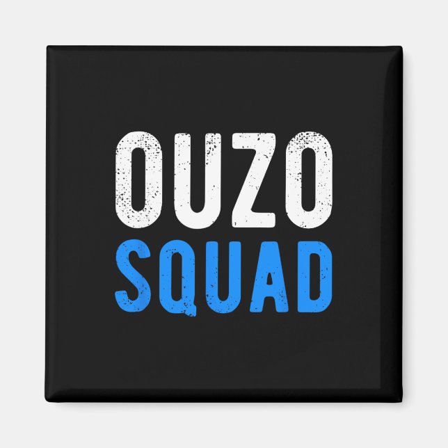 Íman Esquadrão Ouzo Ouzo Grego Divertido Páscoa Cinco D (Frente)