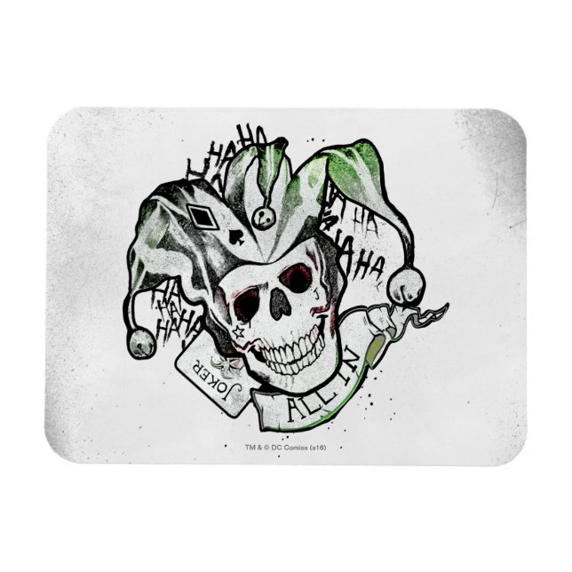 Íman Esquadrão Suicida | Joker Skull "All In" Tattoo Ar (Horizontal)