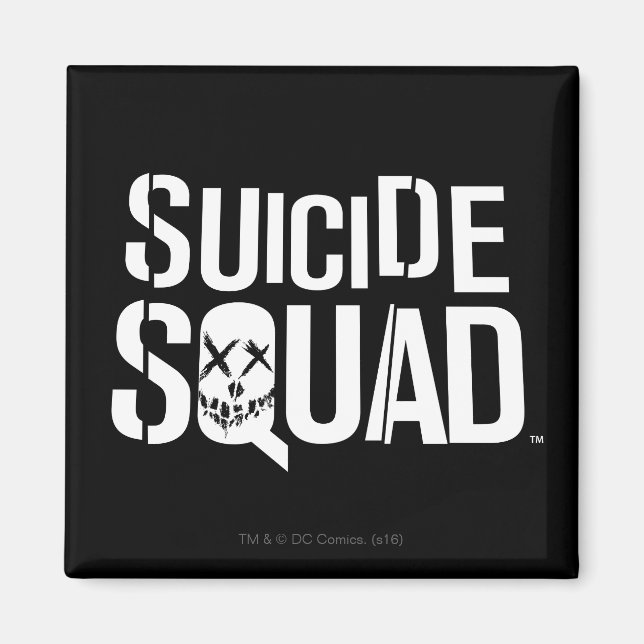 Íman Esquadrão Suicida | Logotipo branco (Frente)