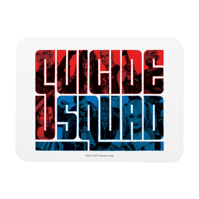 Íman Esquadrão Suicida | Logotipo vermelho e azul (Horizontal)