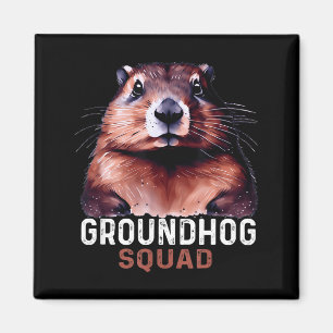 Íman Esquadrão Vintage Groundhog Amantes Engraçados Gro
