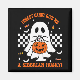 Íman Esqueça o Doce Dê um Husky Siberiano Funny Hallowe