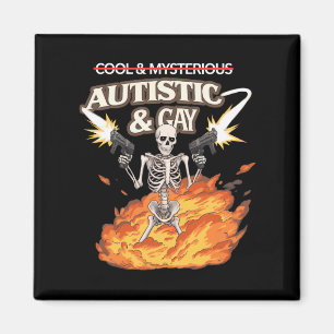 Íman Esqueleto Autista e Gay Divertido Conscientização 