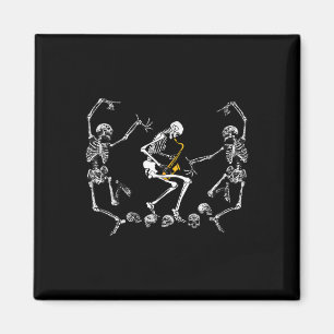 Íman Esqueleto Dançando Jogando Halloween Saxofone