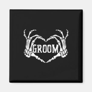 Íman Esqueleto de Groom Spooky Mãos Noivado de Hallowee