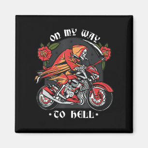 Íman Esqueleto De Halloween Biker No Meu Caminho Para O