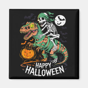 Íman Esqueleto de Halloween montando Múmia T Rex Dinoss