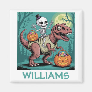 Íman Esqueleto de Halloween Personalizado Andando de Di