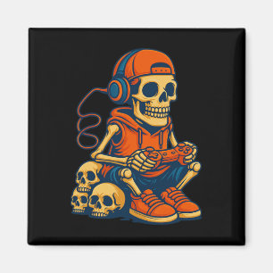 Íman Esqueleto de Halloween Retro Gamer Video Games Men
