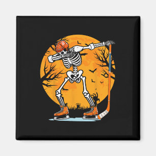 Íman Esqueleto de hóquei no gelo no Halloween, meninos