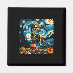 Íman Esqueleto de T-rex Halloween Van Gogh Noite Estrel