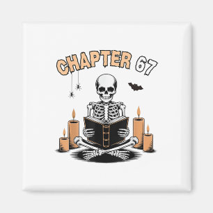 Íman Esqueleto engraçado de Halloween lendo livro 67 Me