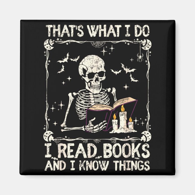 Íman Esqueleto Engraçado É Isso Que Eu Faço Leio Livros (Frente)
