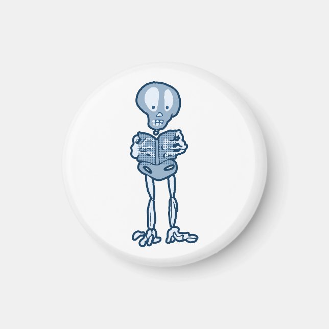 Íman Esqueleto Literário Ethan Entratado com Livro (Frente)