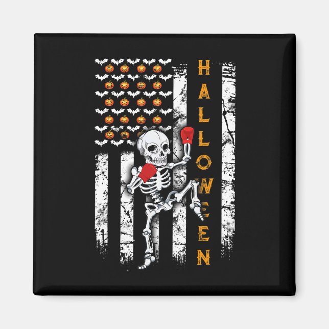 Íman Esqueleto Muay Thai Halloween Kickboxing Mma Bande (Frente)