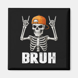 Íman Esqueleto Rock On Bruh Halloween Para Homens Menin
