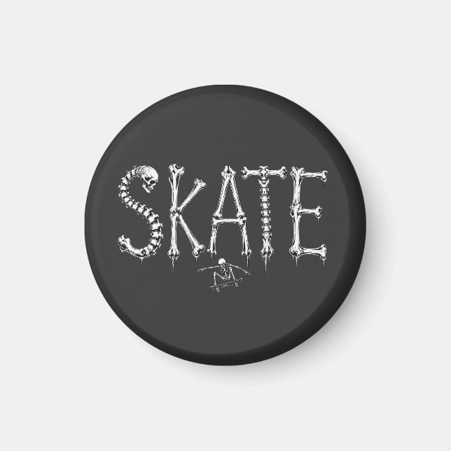 Íman Esqueleto SKATE Desenho de Terror (Frente)