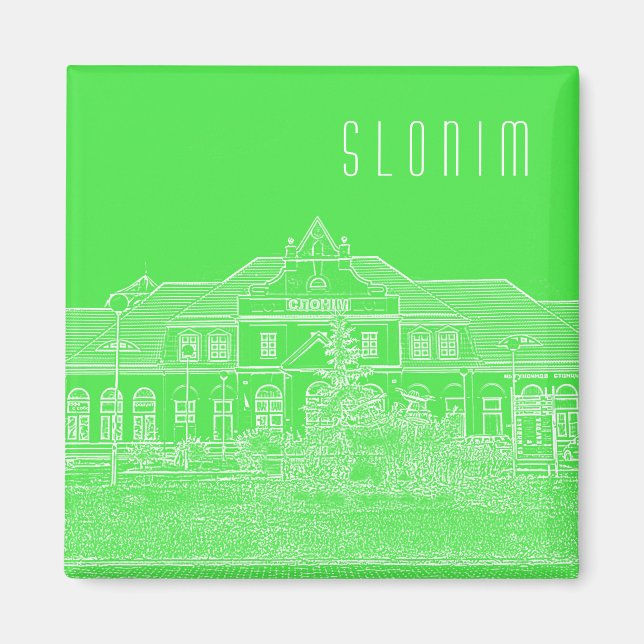 Íman Esquema da Arquitetura de Estação de Comboio Sloni (Frente)