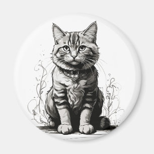 Íman Esquema do Lápis de Gato Bonito