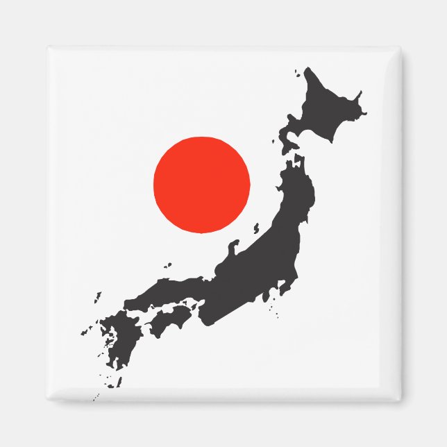 Íman Esquema e círculo do mapa do Japão (Frente)